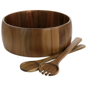 Gibson Arcata 3 Piece Acacia Wood Round Serving Bowl and Spoon Set in Brown Brown 13.0 In. L X 13.0 In. W X 5.0 In. H Gibson Arcata 3 Piece Acacia Wood Round Serving Bowl and Spoon Set in Brown Brown 13.0 In. L X 13.0 In. W X 5.0 In. H