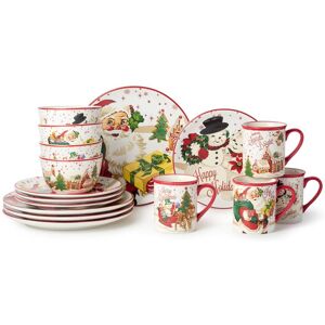 Certified International Santa's Retro Christmas 16pc Dinnerware Set, Service for 4 Multi-Color Service for 4 Certified International Santa's Retro Christmas 16pc Dinnerware Set, Service for 4 Multi-Color Service for 4