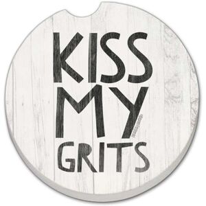 CounterArt Kiss My Grits 2 Pack Absorbent Stone Coaster for Vehicle Cup Holder 2.6” Diameter Manufactured in The USA Multi 2.5 In. L X 2.5 In. W X 0.5 In. D CounterArt Kiss My Grits 2 Pack Absorbent Stone Coaster for Vehicle Cup Holder 2.6” Diameter Manufactured in The USA Multi 2.5 In. L X 2.5 In. W X 0.5 In. D