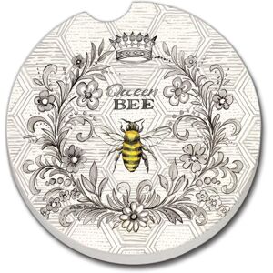 Counterart Absorbent Stoneware Car Coaster, Queen Bee, Set of 2 - 2.5 Multi 2.5 Counterart Absorbent Stoneware Car Coaster, Queen Bee, Set of 2 - 2.5 Multi 2.5