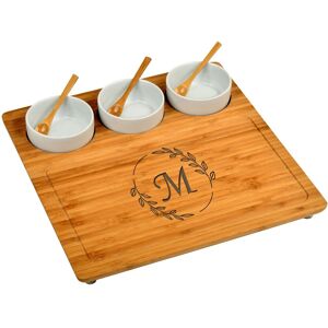 Picnic at Ascot Personalized Bamboo Cheese, Charcuterie Board with Ceramic Ramekins M 13.0 In. L X 13.0 In. W X 2.0 In. H Picnic at Ascot Personalized Bamboo Cheese, Charcuterie Board with Ceramic Ramekins M 13.0 In. L X 13.0 In. W X 2.0 In. H