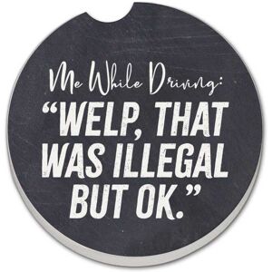 CounterArt Illegal 2 Pack Absorbent Stone Coaster for Vehicle Cup Holder 2.6” Diameter Manufactured in The USA Multi 2.5 In. L X 2.5 In. W X 0.5 In. D CounterArt Illegal 2 Pack Absorbent Stone Coaster for Vehicle Cup Holder 2.6” Diameter Manufactured in The USA Multi 2.5 In. L X 2.5 In. W X 0.5 In. D