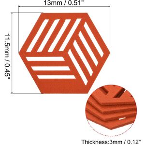 Unique Felt Coasters, Hexagon Mat Pad Coaster for Drink Cup Pot Bowl Vase Orange 0.1 In. L X 0.1 In. W X 0.1 In. H Unique Felt Coasters, Hexagon Mat Pad Coaster for Drink Cup Pot Bowl Vase Orange 0.1 In. L X 0.1 In. W X 0.1 In. H