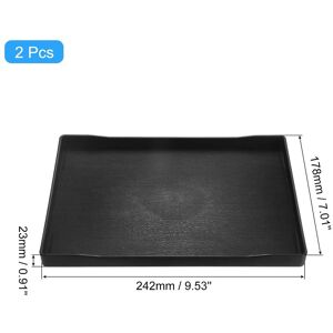 Unique 2Pcs Serving Tray Small Mini Tray Plastic Rectangular Wooden Serving Trays Decorative Ottoman Platter Black 7 Unique 2Pcs Serving Tray Small Mini Tray Plastic Rectangular Wooden Serving Trays Decorative Ottoman Platter Black 7
