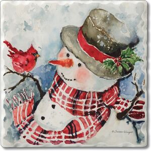 Counterart Absorbent Stone Coasters - Snowman Red Plaid - Set of 4 - 4x4x1.582 4x4x1.582 Counterart Absorbent Stone Coasters - Snowman Red Plaid - Set of 4 - 4x4x1.582 4x4x1.582