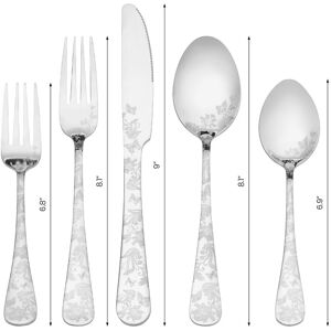 Unique 5 PCS Silverware Set, Stainless Steel Flatware Set, Mirror Polished Cutlery Set for 1, Serving Utensils Set - 5 PCS Silver 5 PCS Unique 5 PCS Silverware Set, Stainless Steel Flatware Set, Mirror Polished Cutlery Set for 1, Serving Utensils Set - 5 PCS Silver 5 PCS