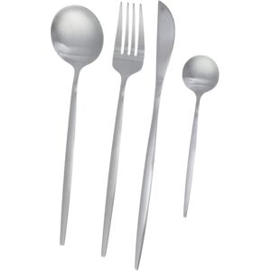 Unique 1 Set Flatware Sets Dishwasher Safe Satin-Finished Cutlery Set Knife Fork Large Small Spoons 4-Piece Set 410 Stainless Steel Silver Tone 22x5x5cm Unique 1 Set Flatware Sets Dishwasher Safe Satin-Finished Cutlery Set Knife Fork Large Small Spoons 4-Piece Set 410 Stainless Steel Silver Tone 22x5x5cm