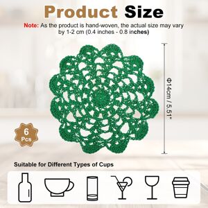 Unique Crocheted Cotton Doilies, Lace Doilies for Tables Cloth Lace Placemats Handmade Tray Doilies Round Cups Coasters Green 6Pcs Unique Crocheted Cotton Doilies, Lace Doilies for Tables Cloth Lace Placemats Handmade Tray Doilies Round Cups Coasters Green 6Pcs