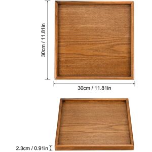 Unique Wood Serving Tray Square Decorative Platter Home Kitchen Table, Brown 12 Inch Unique Wood Serving Tray Square Decorative Platter Home Kitchen Table, Brown 12 Inch
