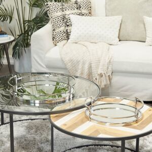 ARCILLA ELEMENTAL Stainless Steel Metal Mirrored Tray (Set of 2) - Silver or Gold Silver See Description ARCILLA ELEMENTAL Stainless Steel Metal Mirrored Tray (Set of 2) - Silver or Gold Silver See Description