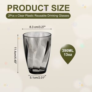 Unique Clear Plastic Reusable Drinking Glasses, Drinking Glasses Diagonal Texture Plastic Water Cup Unbreakable Stackable Light Grey 13oz Unique Clear Plastic Reusable Drinking Glasses, Drinking Glasses Diagonal Texture Plastic Water Cup Unbreakable Stackable Light Grey 13oz