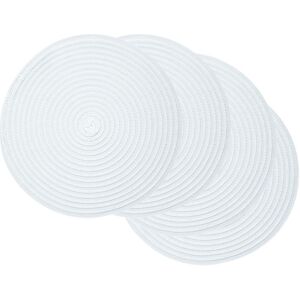 Ray Star Round Woven Vinyl Placemat Set of 4 - 15 White 15 Ray Star Round Woven Vinyl Placemat Set of 4 - 15 White 15