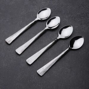 INOX Ridge Coffee/Demitasse Spoon Set Silver Service for 4 INOX Ridge Coffee/Demitasse Spoon Set Silver Service for 4