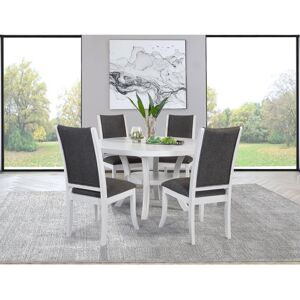 Coaster Judd 5-piece 54-inch Round Wood Dining Table Set Pearl White Pearl White / Dark Grey 5-Piece Coaster Judd 5-piece 54-inch Round Wood Dining Table Set Pearl White Pearl White / Dark Grey 5-Piece