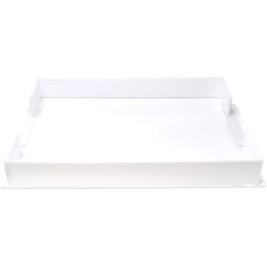 Vivience Rectangle Acrylic Serving Tray with Gold Sides, 17.75 White 17.75 In. L X 11.75 In. W X 2.25 In. H Vivience Rectangle Acrylic Serving Tray with Gold Sides, 17.75 White 17.75 In. L X 11.75 In. W X 2.25 In. H