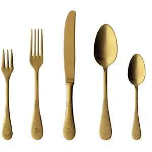 Mepra Diana Flatware Set with Cake Forks - 30 Pieces Ice Gold Service for 6 Mepra Diana Flatware Set with Cake Forks - 30 Pieces Ice Gold Service for 6