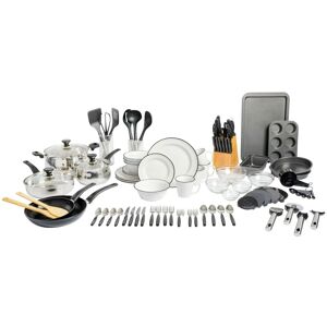 Gibson Home 95‑Piece Kitchen‑in‑a‑Box Set with Cookware, Dinnerware, Cutlery, Utensils, Gadgets, Storage & Glasses Black Gibson Home 95‑Piece Kitchen‑in‑a‑Box Set with Cookware, Dinnerware, Cutlery, Utensils, Gadgets, Storage & Glasses Black