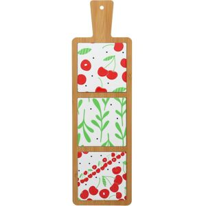 Pavilion Cherries Bamboo & Ceramic Tile Trivet - 16.5 Multi 16.5 Pavilion Cherries Bamboo & Ceramic Tile Trivet - 16.5 Multi 16.5