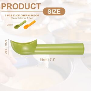 Unique Ice Cream Scoops, Fruit Spoons Watermelon Scooper Kitchen Tools for Ice Cream Orange Green 2pcs 18x4cm Unique Ice Cream Scoops, Fruit Spoons Watermelon Scooper Kitchen Tools for Ice Cream Orange Green 2pcs 18x4cm