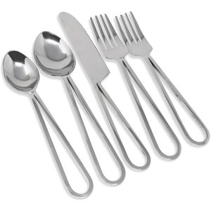 Vivience Service for 4 - Dishwasher Safe 20 Pc Flatware Set with Loop Design Handles White Service for 4 Vivience Service for 4 - Dishwasher Safe 20 Pc Flatware Set with Loop Design Handles White Service for 4