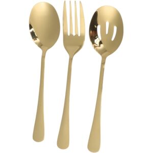 Unique 1 Set Flatware Sets Dishwasher Safe Serving Set Spoon Serving Fork Slotted Spoon 3-Piece Set Stainless Steel 23x6x5cm Gold Tone 0.01 In. L X 0.01 In. W X 0.01 In. H Unique 1 Set Flatware Sets Dishwasher Safe Serving Set Spoon Serving Fork Slotted Spoon 3-Piece Set Stainless Steel 23x6x5cm Gold Tone 0.01 In. L X 0.01 In. W X 0.01 In. H