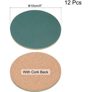 Unique 12pcs Cork and Leather Coaster for Cold Drinks Wine Glass Cup Mug Green 0.01 In. W X 0.01 In. D Unique 12pcs Cork and Leather Coaster for Cold Drinks Wine Glass Cup Mug Green 0.01 In. W X 0.01 In. D