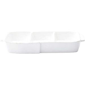 Vietri Melamine Lastra White Three-Part Server White 13.5 In. L X 13.5 In. W X 2.0 In. H Vietri Melamine Lastra White Three-Part Server White 13.5 In. L X 13.5 In. W X 2.0 In. H