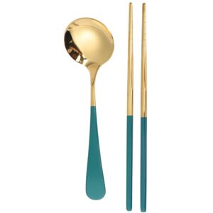 Unique 1 Set Flatware Sets Dishwasher Safe Viral Spoon Chopsticks 2-Piece Set with Clear Box 304 Stainless Steel 20.8x5.6x4cm Deep Green Gold Tone 0.01 In. L X 0.01 In. W X 0.01 In. H Unique 1 Set Flatware Sets Dishwasher Safe Viral Spoon Chopsticks 2-Piece Set with Clear Box 304 Stainless Steel 20.8x5.6x4cm Deep Green Gold Tone 0.01 In. L X 0.01 In. W X 0.01 In. H