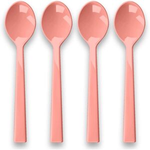 Abode Homewares Berries & Cherries Melamine Dessert Spoon - Coral - Set of 4 Coral Service for 4 Abode Homewares Berries & Cherries Melamine Dessert Spoon - Coral - Set of 4 Coral Service for 4