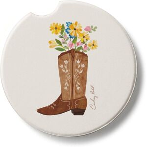 CounterArt Western Cowgirl 2 Pack Absorbent Stone Coaster for Vehicle Cup Holder 2.6” Diameter Manufactured in The USA Multi 2.5 In. L X 2.5 In. W X 1.0 In. D CounterArt Western Cowgirl 2 Pack Absorbent Stone Coaster for Vehicle Cup Holder 2.6” Diameter Manufactured in The USA Multi 2.5 In. L X 2.5 In. W X 1.0 In. D