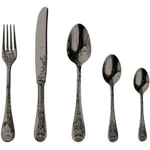 Mepra Casablanca Flatware Set with Moka Spoons - 30 Pieces Black Gold Service for 6 Mepra Casablanca Flatware Set with Moka Spoons - 30 Pieces Black Gold Service for 6