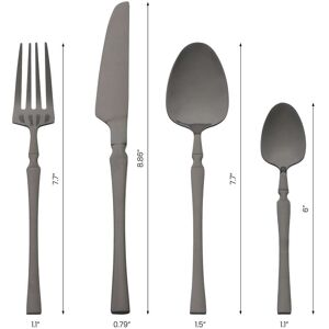 Unique 4 Pcs Stainless Steel Silverware Set with Spoons and Forks Set, Mirror Polished Cutlery Set, Serving Utensils Set for Kitchen Black 4Pcs Unique 4 Pcs Stainless Steel Silverware Set with Spoons and Forks Set, Mirror Polished Cutlery Set, Serving Utensils Set for Kitchen Black 4Pcs