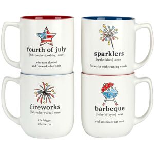 Certified International Patriotic Words Set of 4 Mugs Multi-Color 5 Certified International Patriotic Words Set of 4 Mugs Multi-Color 5