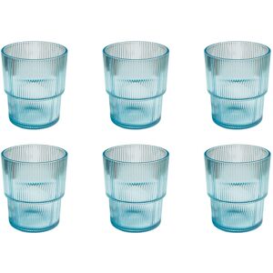 Abode Homewares Fine Ribbed Acrylic Drinking Glass - Set of 6 Light Blue 16 oz Abode Homewares Fine Ribbed Acrylic Drinking Glass - Set of 6 Light Blue 16 oz