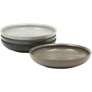 Gibson Elite Beckett 4-Piece Dinner Bowl Set - Reactive Glaze Stoneware - Shallow Pasta Bowls Multi-Color 9.0 In. L X 9.0 In. W X 1.75 In. H Gibson Elite Beckett 4-Piece Dinner Bowl Set - Reactive Glaze Stoneware - Shallow Pasta Bowls Multi-Color 9.0 In. L X 9.0 In. W X 1.75 In. H