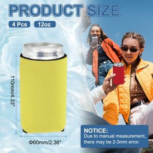 Unique Can Sleeve Can Cooler, Neoprene Beer Bottle Cover - 12oz Yellow 12oz Unique Can Sleeve Can Cooler, Neoprene Beer Bottle Cover - 12oz Yellow 12oz