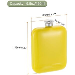 Unique 5.5oz/160ml Stainless Steel Hip Flask for Camping Outdoor Activity Yellow 5.5oz/160ml Unique 5.5oz/160ml Stainless Steel Hip Flask for Camping Outdoor Activity Yellow 5.5oz/160ml