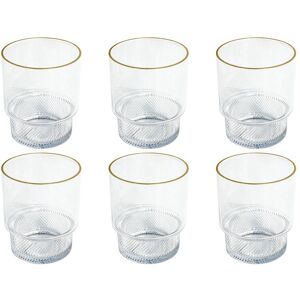 Abode Homewares Stax Optic Acrylic Twist Drinking Glass - Clear with Gold Rim - Set of 6 Clear 15.6 oz Abode Homewares Stax Optic Acrylic Twist Drinking Glass - Clear with Gold Rim - Set of 6 Clear 15.6 oz