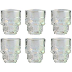 DURA LIVING Skull-Shaped Shot Glasses Set of 6, 1.75oz - Glass Novelty Drinkware for Halloween, Parties, and Barware Luster 2.25 In. H DURA LIVING Skull-Shaped Shot Glasses Set of 6, 1.75oz - Glass Novelty Drinkware for Halloween, Parties, and Barware Luster 2.25 In. H
