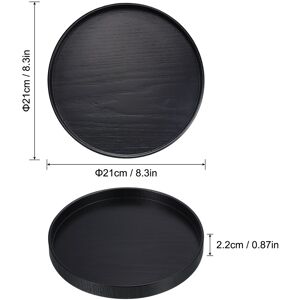 Unique Wood Serving Tray Round Decorative Platter Home Kitchen Table, Black 8 Inch Unique Wood Serving Tray Round Decorative Platter Home Kitchen Table, Black 8 Inch