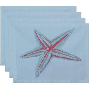 E by Design Star Fish Coastal Print Table Top Placemat (Set of 4) Blue Set of 4 E by Design Star Fish Coastal Print Table Top Placemat (Set of 4) Blue Set of 4