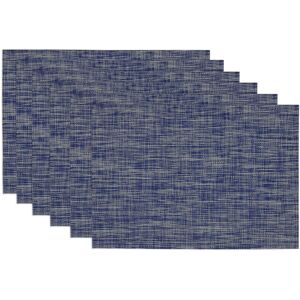 DII Grey Tonal Tweed Placemats (Set of 6) Blue Set of 6 DII Grey Tonal Tweed Placemats (Set of 6) Blue Set of 6