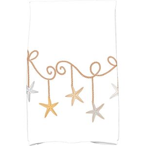 E by Design 18 x 30-inch, Starfish Ornaments, Holiday Geometric Print Kitchen Towel Yellow Single E by Design 18 x 30-inch, Starfish Ornaments, Holiday Geometric Print Kitchen Towel Yellow Single