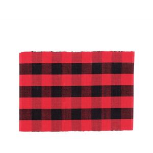 C&F Home Griffin Check Woven Placemat Black and Red Set of 6 C&F Home Griffin Check Woven Placemat Black and Red Set of 6