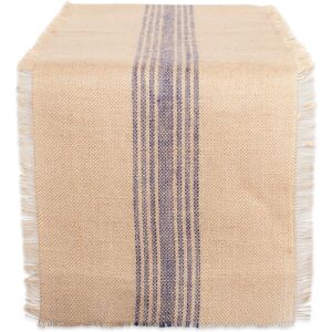 DII Design Imports Jute Burlap Middle Stripe Table Runner Blue 14x72 DII Design Imports Jute Burlap Middle Stripe Table Runner Blue 14x72