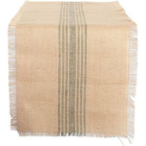 DII Design Imports Jute Burlap Middle Stripe Table Runner Artichoke 14x72 DII Design Imports Jute Burlap Middle Stripe Table Runner Artichoke 14x72