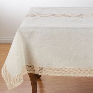 Saro Lifestyle Lace Border Abstract Design Poly Blend Tablecloth Beige 72 Saro Lifestyle Lace Border Abstract Design Poly Blend Tablecloth Beige 72
