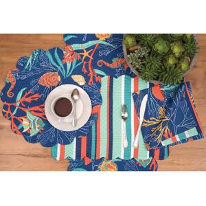 C&F Home Ridley Island Tropical/Coastal Cotton Quilted Placemat Set of 6 Blue Set of 6 C&F Home Ridley Island Tropical/Coastal Cotton Quilted Placemat Set of 6 Blue Set of 6
