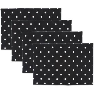 DII Reversible Polka Dot Placemat (Set of 4) Black Base White Dots Set of 4 DII Reversible Polka Dot Placemat (Set of 4) Black Base White Dots Set of 4