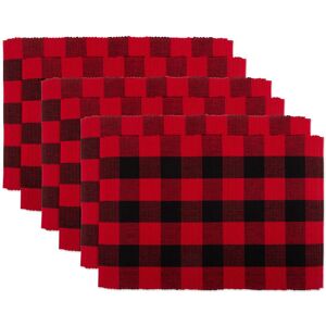 DII Buffalo Check Ribbed Placemat (Set of 6) Red & Black Set of 6 DII Buffalo Check Ribbed Placemat (Set of 6) Red & Black Set of 6